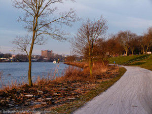 Blick von den Weserterassen entlang der Weser Richtung Innenstadt